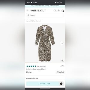 Posh Peanut Robe Lana Leopard Medium